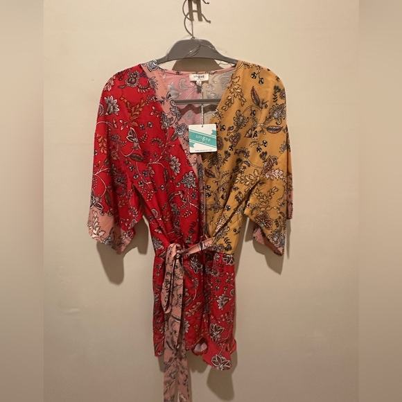 Umgee Pants - Umgee  - NWT Romper Red and Yellow Floral Wrap
